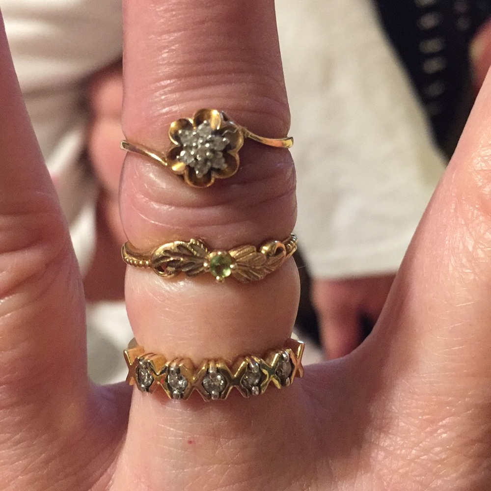 10k Solid Gold Stamped Set 3 Rings, 💍 BUNDLE DEAL - Picture 3 of 8